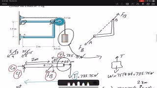 Statics Problem 6-70: frames and machines example with two force member