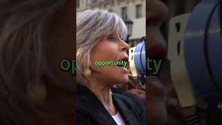 Jane Fonda joins climate protest standing against Biden fundraising in New York #shorts