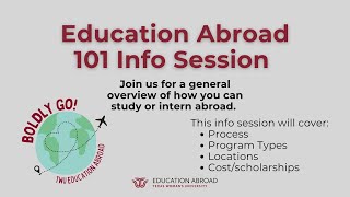 Education Abroad 101 Info Session