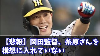 【悲報】阪神岡田監督、糸原さん（5年連続規定打席到達）を構想に入れてない　#なんJ反応#プロ野球反応集#2chスレ#5chスレ