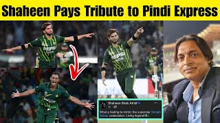 Shaheen Afridi pays Tribute to Shoaib Akhtar after taking wicket | Pak vs Nz 5th T20I