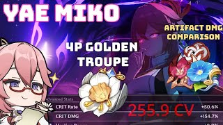 Golden Troupe Yae Miko 4p DMG Comparison (Patch 4.0) [Genshin Impact]