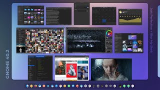 GNOME Shell 40.2 with Just Perfection and Blur My Shell Extensions