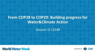 11549 From COP28 to COP29: Building progress for Water\u0026Climate Action