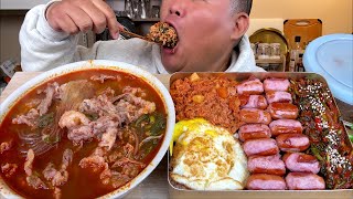 얼큰이 차돌국밥 + 옛날소시지도시락 역시 도시락 까먹는 맛이 최고 입디다 MUKBANG