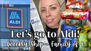 ALDI WEEKLY SHOP ~ Budget food shopping haul \u0026 meal plan for our family of 4 at Aldi | UK mum vlog.