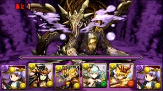 パズドラ【闇の歴龍　地獄級】夜刻武神・ツクヨミ光PTでノーコン攻略