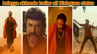 balayya akhanda movie trailer Dialogues status /#akhanda #balakrishna  #telugu#NadamuriAdda