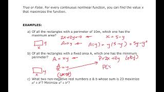 MATH&151 Section 4-7 Optimization