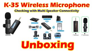 K35 Wireless Microphone Unboxing and Config with Speakers🔥 Price = 1299/- only 🔥8608191791 BCTM