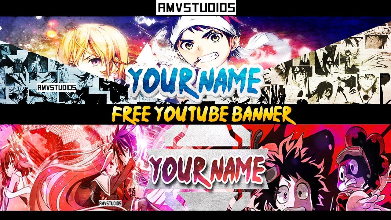 Free 2 Youtube Amv Banner Templates Photoshop Youtube