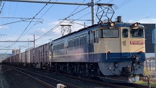 【4時間遅延】遅延の影響でゆっくり通過するEF65-2070+コキ20B #5087レ