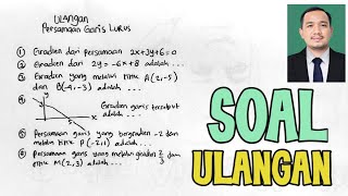 10 SOAL ULANGAN PERSAMAAN GARIS LURUS‼️KELUAR DIUJIAN