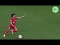 korean female football player gets shy.