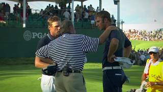 Dustin Johnson Grounds Club and Hits from an Unmarked Bunker | 2010 PGA Championship