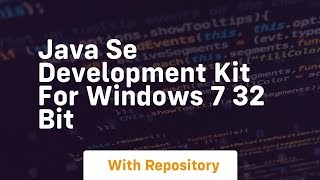 java se development kit for windows 7 32 bit