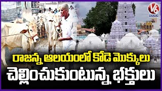 Huge Devotees Flock To Vemulawada Rajanna Temple | Takes 6 Hours For Darshan | V6 News