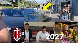 ✅Done ✌️, AC Milan's Sandro Tonali arrives to sign new contract quickly as Pioli and Maldini hasten