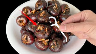 Peeling Water Chestnuts is So Easy! Just a Toothpick, 2 Seconds Each ! マンゴーの皮を簡単に剥く方法！爪楊枝で2秒で完了！tips