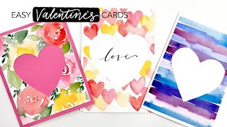 Easy Watercolour Valentines Day Cards