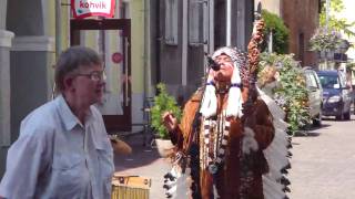 Pan-pipe street performers in Rüütli Street, Pärnu