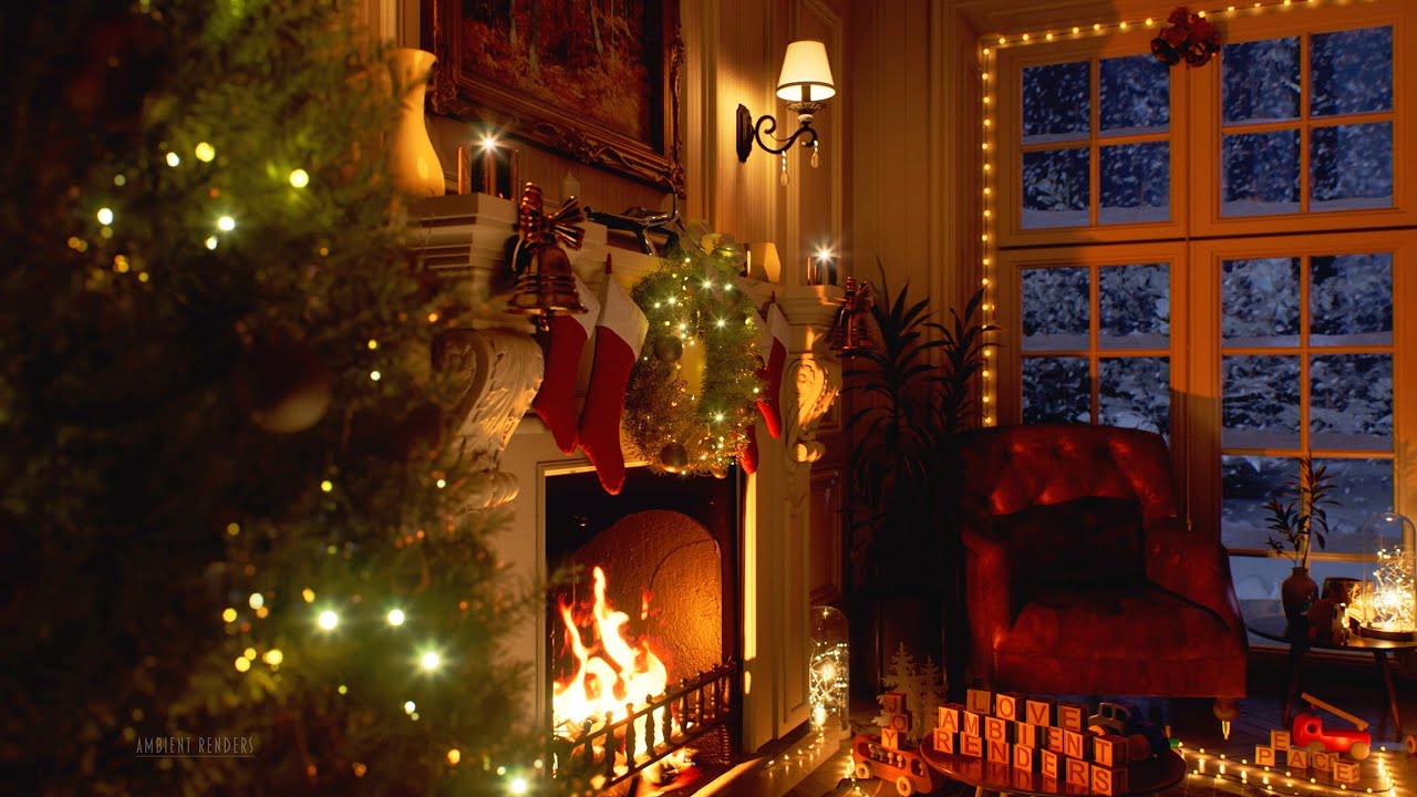 Warm Cozy Christmas Scenes Cozy Christmas Ambience Warm Fireplace