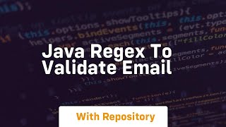 java regex to validate email