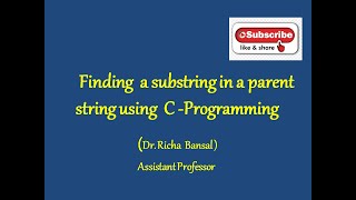 Searching a Substring in a Parent String Using C- programming