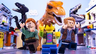 LEGO Jurassic World T-Rex Attack STOP MOTION LEGO T-Rex Rampage! | LEGO Dinosaurs | Billy Bricks
