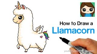 How to Draw a Llamacorn Easy and Cute