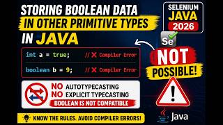 174. Storing boolean data into variable declared with other data types in Java (Selenium Java 2026)