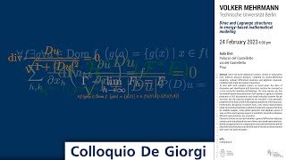 Colloquio De Giorgi - V. Mehrmann - Dirac and Lagrange structures... - 24 febbraio 2023