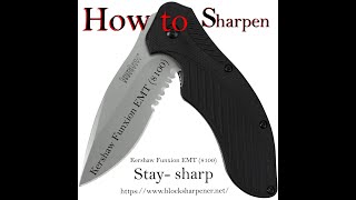 How to sharpen your Kershaw Pocketknife EMT, Half Serrated Kershaw Pocketknife shaving sharp finish