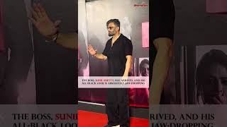 #SunilShetty makes astriking #appearanceat the #screening of #Fateh,lending his #starpower to#event!