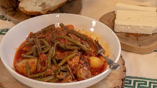 A Delicious Greek Stew with String Beans \u0026 Lamb: Fasolakia me Arni