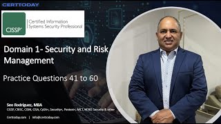 CISSP Domain 1 Security and Risk Management   Practice Questions 41 to 60