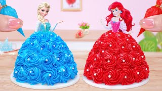1000+ Disney Princess Cake 💝 Perfect Miniature Princess Elsa & Ariel Pull me up