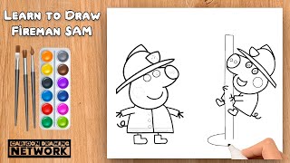 Fireman SAM Drawing, Painting and Coloring for Kids, Toddlers | Let's Draw, Paint Together