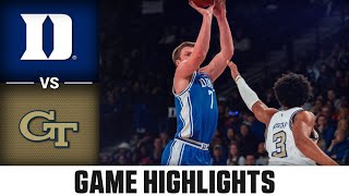 Duke vs. Georgia Tech Game Highlights | 2024-25 ACC Men's Basketball