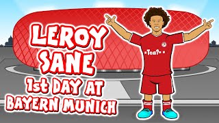 🔴LEROY SANE's 1st Day at Bayern Munich!🔴 (Sane signs for FC Bayern Munchen)