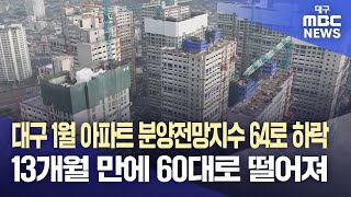 대구 1월 아파트 분양전망지수 64로 하락···13개월 만에 60대로 떨어져 | 대구MBC뉴스