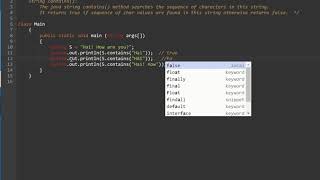 SEARCHING STRINGS : contains( ) method
