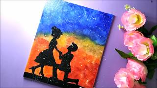 Valentine Day Couple Painting for Beginners Step by Step | Easy Romantic Couple Painting Gift Ideas