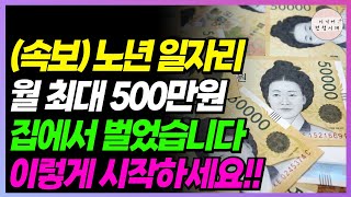 (속보) 노년 일자리 이것부터 하세요!! 월 최대 500까지 벌었습니다!! (집에서 누구나 가능)