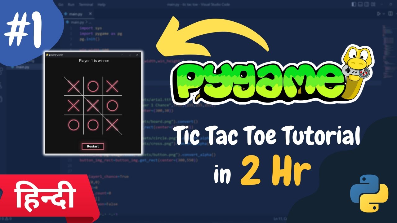 Intro Tic Tac Toe Game In Python Pygame Tutorial For Beginners