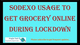 Sodexo Online Grocery | Food Purchase During Lockdown 2022