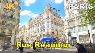 Paris walking tour - Rue Réaumur to Galerie Vivienne [4K]