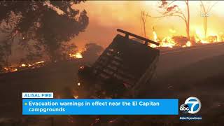 6,000-acre Alisal Fire prompts evacuations in Santa Barbara County, partial closure of 101 Freeway