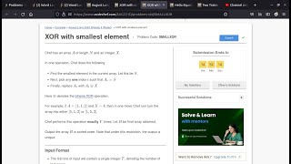 XOR with smallest element Problem Code: SMALLXOR