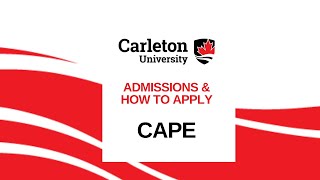 Admissions \u0026 How to Apply - CAPE